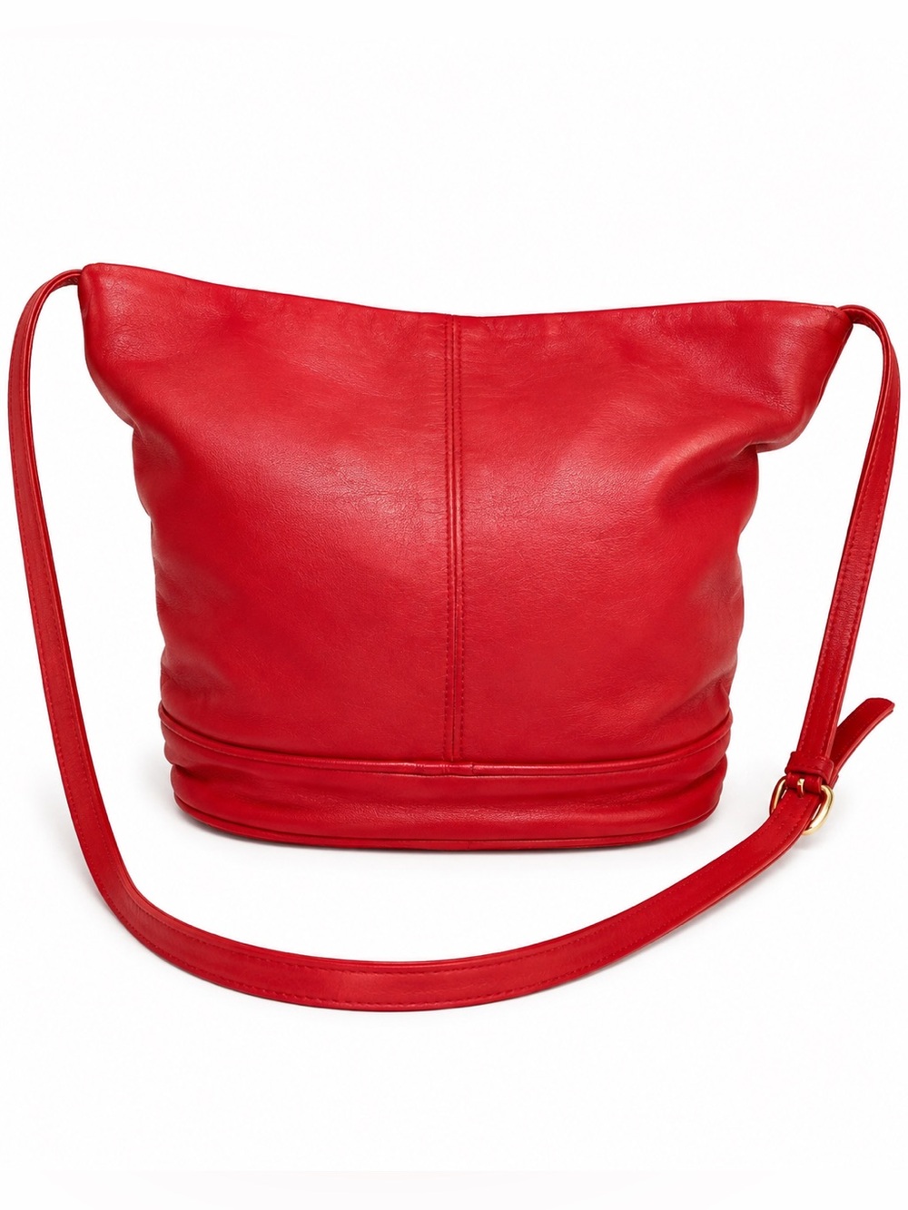 Rare 1970s Etra Red Leather Bucket Bag Crossbody Vintage Purse